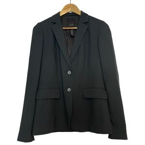 J Crew Women 100 Wool Blazer Dark Grey Classic Crepe 2 Buttons Size 2 Tall